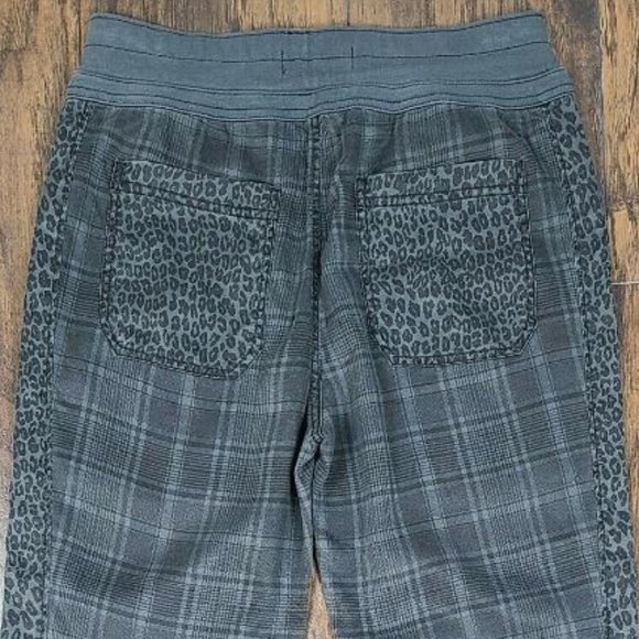 Anthropologie Kallie Plaid Leopard Joggers  W/ Draw String Gray - Picture 5 of 5